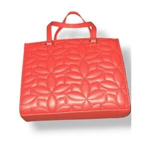 Draper James RSVP Quilted Faux Leather Floral Crimson Crossbody Mini Bag